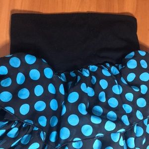 Black and blue polka dot skirt
